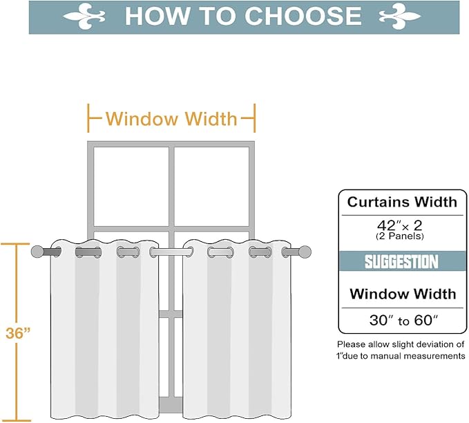 ChrisDowa Small Window Curtains for Kitchen and Bedroom - Grommet Short Thermal Insulated Room Darkening Curtains (2 Panels, Forest Green, 42 x 36 Inch)