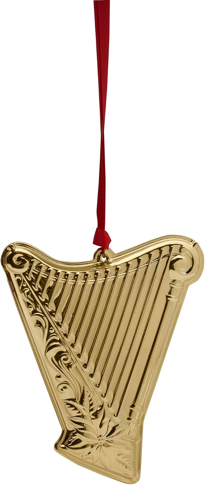 Wallace Gold-Plated Harp Instrument Ornament 3rd Edition - Annual Collectible Holiday Tree Decoration, Handcrafted in USA, Comes in Gift Box with Velvet Pouch and Ribbon