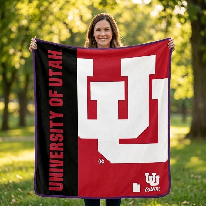 Proformance Home NCAA Utah Utes Endzone Ultra Soft Tailgate Throw