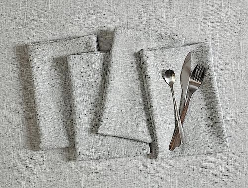 Laura Ashley Harper Set of 6 Napkins, 18" x 18", Ash Gray - Image 4