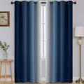 SimpleHome Ombre Room Darkening Curtains for Living Room, Light Blocking Gradient Blue to Greyish White Thermal Insulated Grommet Window Curtains/Drapes for Bedroom, 2 Panels, 52x84 inches Length