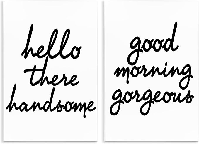 Handsome Gorgeous, 13 x 19 Inch Mounted Print on Wall Plaque Set | Stupell Industries · By House of Lulu · Ready to hang · Inspirational quote decor for any room · Made in USA