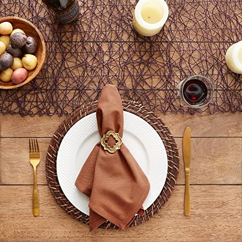 DII Solid Napkin Set Collection, 20x20, Leather Brown, 6 Piece - Image 5