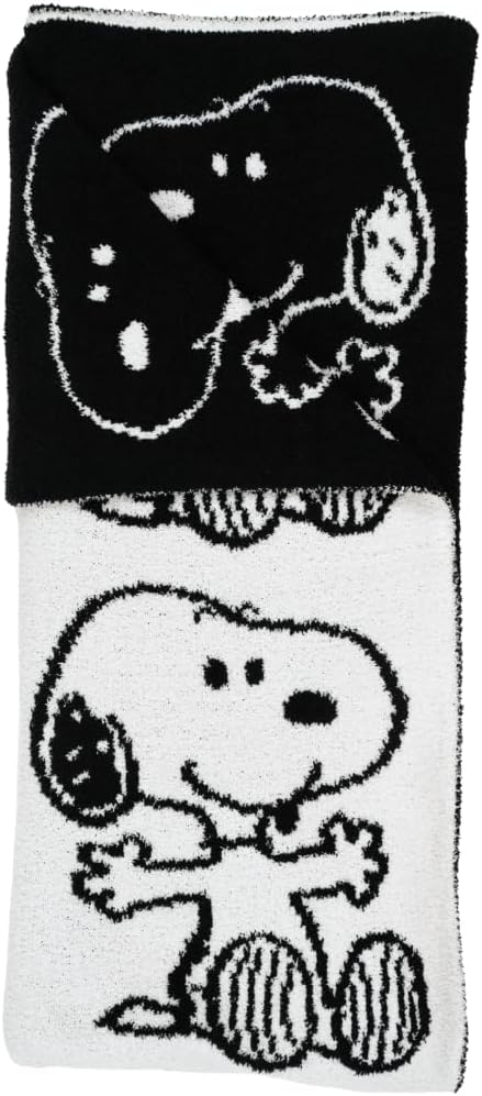 Franco Collectibles Peanuts Snoopy Bedding Soft Cozy Chic Dreams Feather Knit Intarsia Throw Blanket, 50 in x 60 in, (Officially Licensed Product)