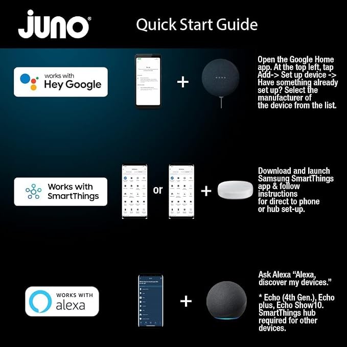 Juno WF6C REG TUWH MW M6 Smart LED Wafer Downlight, 2700K-5000K Tunable White, Dimmable, Zigbee or Bluetooth Connection, Use with Alexa, Google Home, SmartThings, Regressed, 6 Inch, Matte White