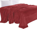Elegant Comfort Luxury Velvety Feel Blanket, All-Season Lightweight Blanket, Ultra Plush, Soft, Cozy-Fuzzy Flannel Fleece for Couch, Sofa, Bed, Travel, Solid Design, King/California King, Burgundy