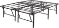 Amazon Basics Foldable Metal Platform Bed Frame with Storage, Sturdy Steel, No Box Spring Needed, 18 Inches High, Tool-Free Easy Assembly, Noise-Free, Queen Size, Black