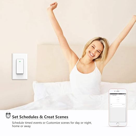 Smart Switch WiFi Wall Light Switch, Compatible with Alexa Google Home
