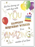 25 Employee Birthday Cards - Exciting Typographic Design with Gold Foil Embossing - FSC Mix