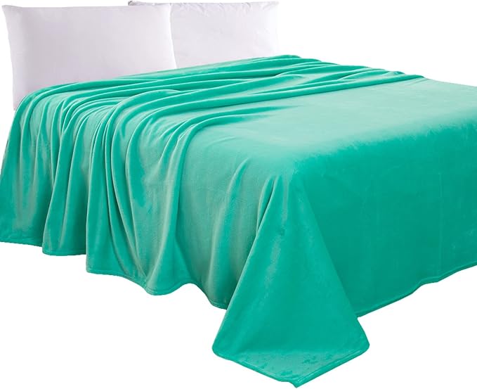 Elegant Comfort Luxury Velvety Feel Blanket, All-Season Lightweight Blanket, Ultra Plush, Soft, Cozy-Fuzzy Flannel Fleece for Couch, Sofa, Bed, Travel, Solid Design, Twin/Twin XL, Tiffany