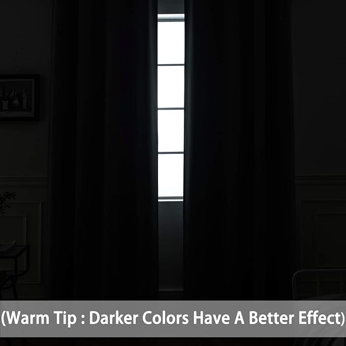 Yakamok Blackout Curtains 84 Inches Long Coral Room Darkening Thermal Insulated Solid Grommet Top Window Treatment Drapes Curtain for Bedroom Living Room 52x84 inch, Coral Orange, 2 Panels