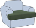 H.VERSAILTEX Stretch T Cushion Chair Sofa Slipcover T Cushion Covers for Living Room Armchair Couch Cover T Cushion Slipcover Seat Cover with Elastic Bands Thicker Jacquard Fabric, Bronze Green