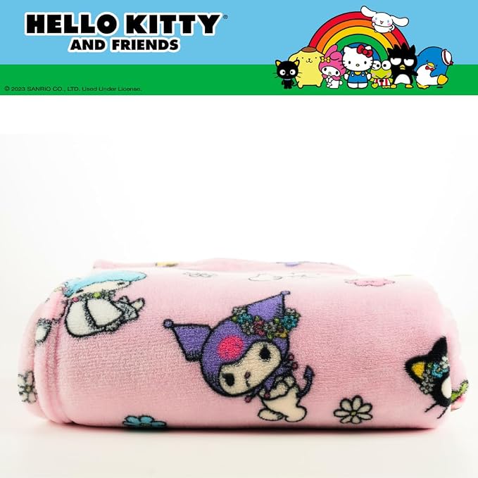 Sanrio Hello Kitty & Friends Cozy Blanket 62 in x 90 in – Soft Fluffy Plush Throw for Couch Or Bed, Collectible Gift (100% Officially Licensed Product) by Franco Collectibles®