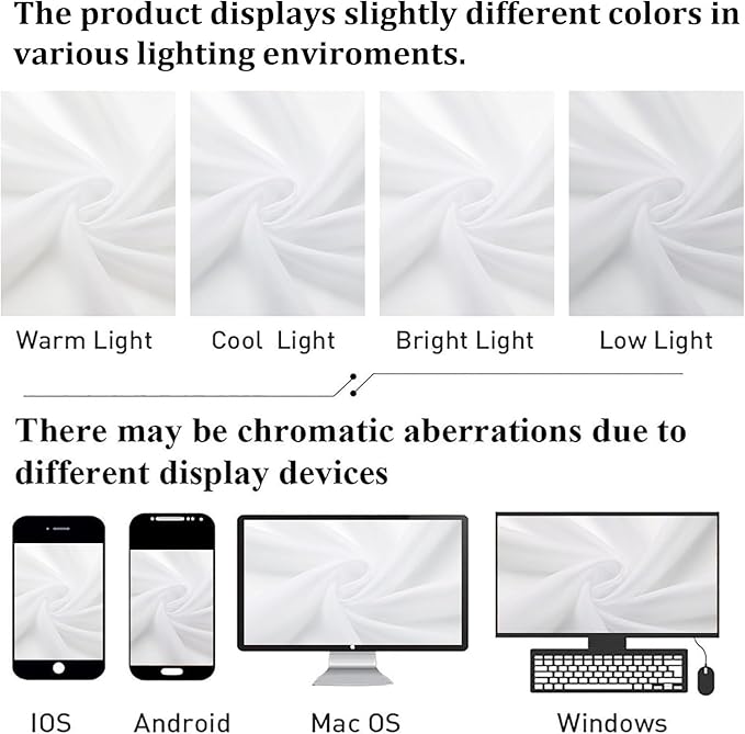 Lecloud White Sheer Curtains 90 Inches Long 2 Panels, Light Filtering Airy - Image 5