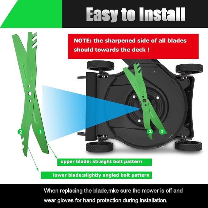 LM2135SP Lawn Mower Blade Compatible with EGO 21 inch Replacement Mulching Blade AB2101D for Mowers LM2133/LM2130//LM2130SP/LM2156SP/LM2150SP (Green)