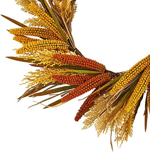 Nearly Natural 25 in Autumn Sorghum Harvest Artificial Fall Wreath - Image 2