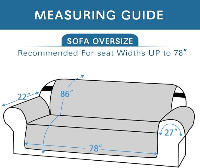 H.VERSAILTEX Water Repellent Sofa Cover Couch Cover Sofa Slipcover for Dogs Couch Protector Reversible Sofa Slipcover for 3 Cushion Couch Furniture Protector for Pets(Oversized Sofa, Navy/Beige)