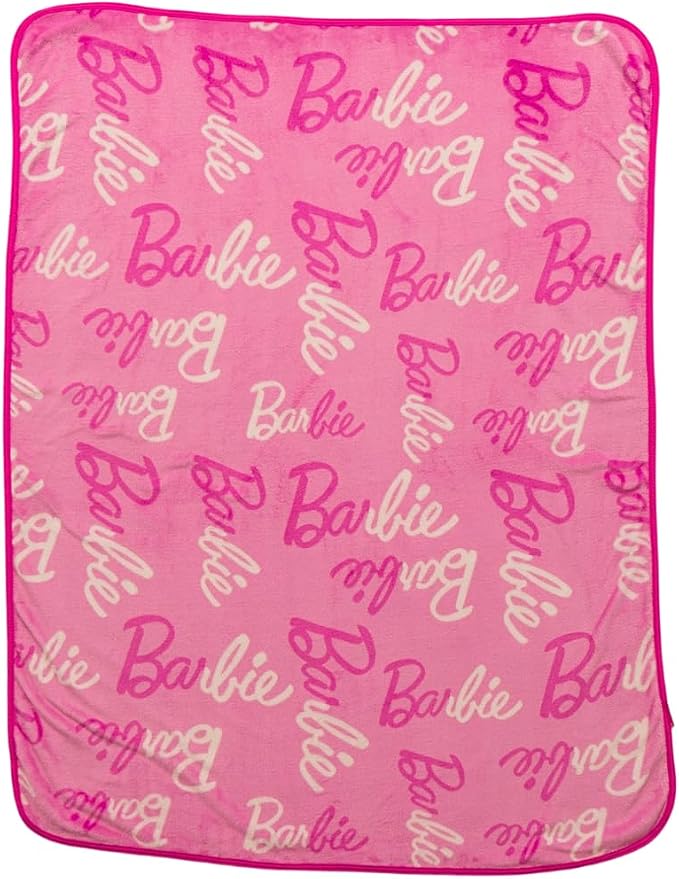 Barbie Kids Bedding Super Soft Cozy Silk Touch Throw, 40 in x 50 in, (Officially Licensed Product) By Franco