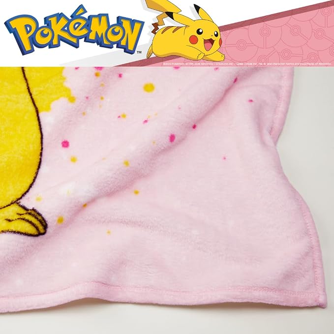 Pokemon Girl Pikachu Kids Bedding Super Soft Cozy Throw Blanket, 62 in x 90 in, (Officially Licensed Product) By Franco Kids
