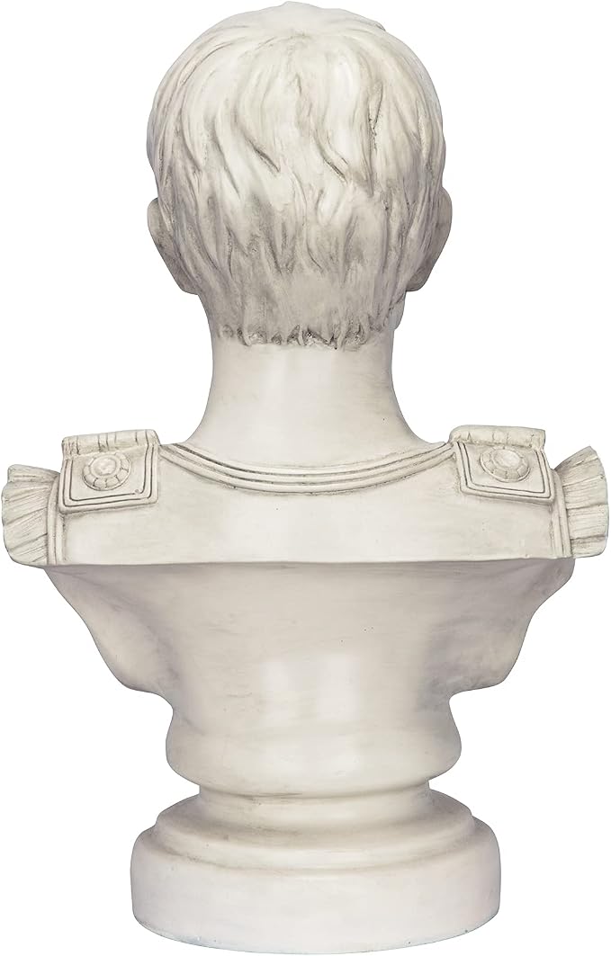 Design Toscano Augustus Caesar Primaporta Bust Statue, Classic Roman Library or Office Decor, 10 Inches Wide, 6 Inches Deep, 18 Inches High, Handcast Polyresin, Antique Stone Finish