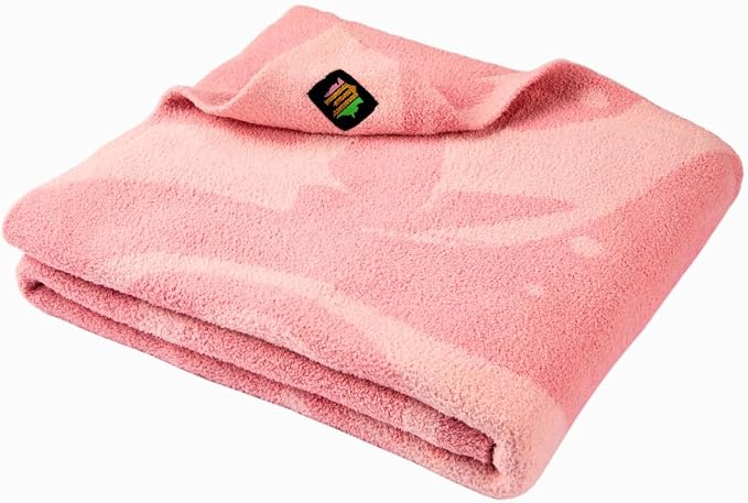 Wicked Glinda Paul Tazewell Pink Bedding Soft Cozy Feather Knit Intarsia Throw Blanket, 50 in x 60 in, (Officially Licensed Product) By Franco Collectibles