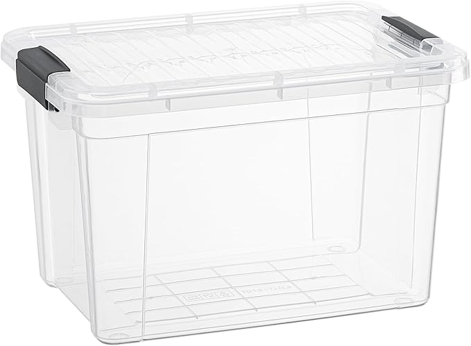 Superio Clear Storage Box with Lid, 8.7 Quart Plastic Container Bins for Organizing, Stackable Crates, BPA Free, Non Toxic, Odor Free, Organizers for Home, Office, School, and Dorm