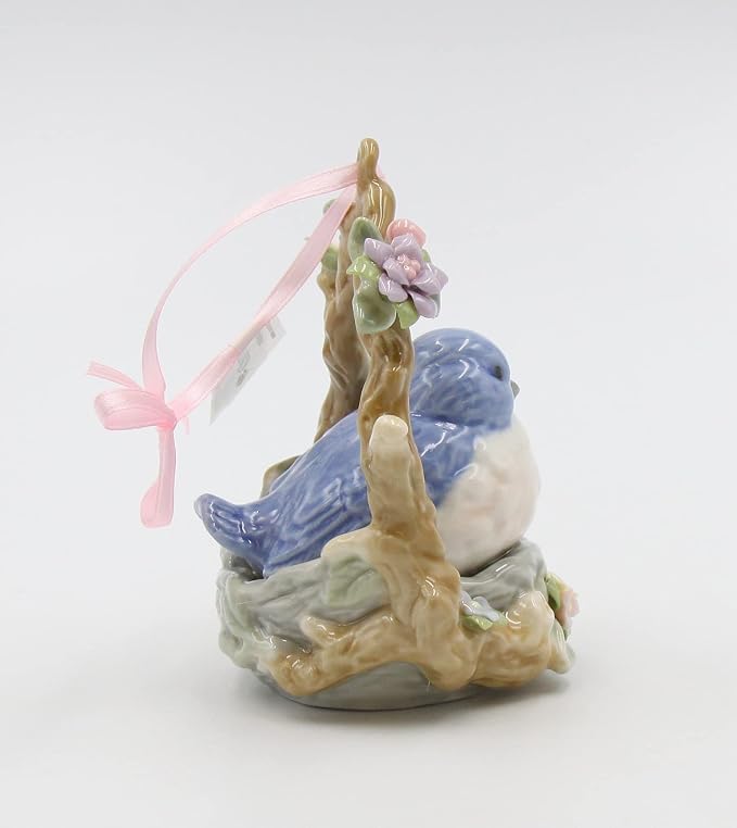 Cosmos SB49057 Fine Porcelain Blue Bird Ornament Figurine, 4-Inch