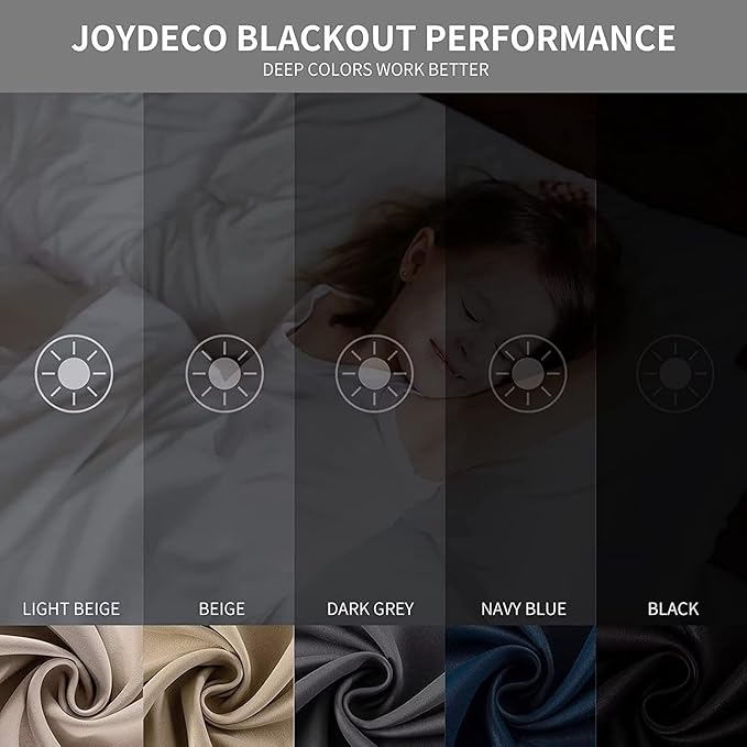 Joydeco Khaki Custom Solid Single Blackout Curtain for Bedroom and Living Room, Grommet Thermal Insulated Room Darkening Curtain 1 Panel (Custom Size,Khaki)