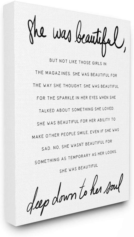 Stupell Industries Beautiful Quote Floral, 24 x 30 Inch Canvas Wall Art | Stupell Industries | 24 x 30 Inches, Easy to Hang and Sturdy, Made in USA, by Lil' Rue