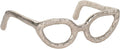 Cateye Glasses Decorative Object – Aluminum Sculpture Modern Home Decor Ornament – Shelf Styling & Coffee Table Decor for Bathroom, Office & Living Room – 7"x3", Silver