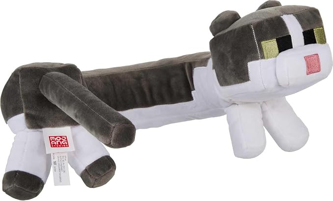 Mattel Minecraft Purring Sounds Neck Pillow, Cat Plush Toy | Cat Neck Pillow Plush that makes Purring Sounds, For Travel, Comfort & Play, For Kids & Collectors (Amazon Exclusive)