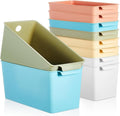 Mumufy 50 Pcs Book Bins for Easy Access Storage Basket Sturdy Book Storage Containers and Organization for Home Use, 11.2 x 5 x 5 Inch, 5 Colors