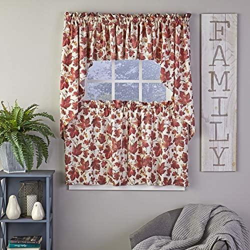 SKL Home Harvest Falling Leaves Valance, Spice 58.00" x 13.00" - Image 3