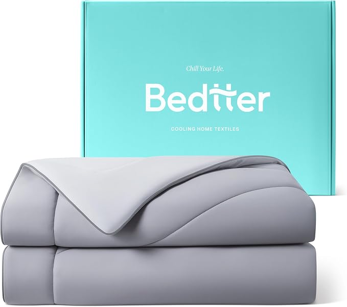Cooling Blanket Comforter for Hot Sleepers Queen Size | Summer Cold Blanket, Lightweight Cool Comforter, Soft Breathable Bed Cooling Dual-Sided Cool Tech, 90"x90", Grey