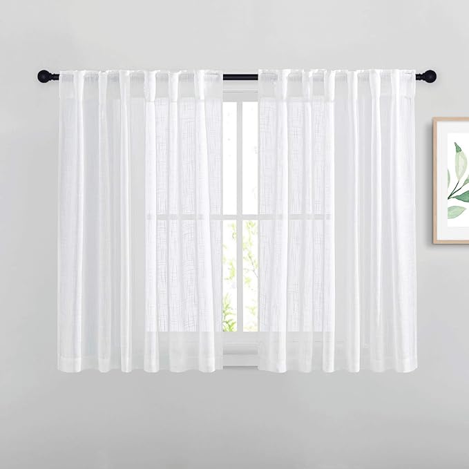 NICETOWN White Sheer Curtains 54 inch Length by NICETOWN