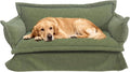 2-in-1 Human & Pet Dog Sofa, Solid Pine Wood Frame with Supportive Foam, Indoor Modern Pet Furniture(Green)
