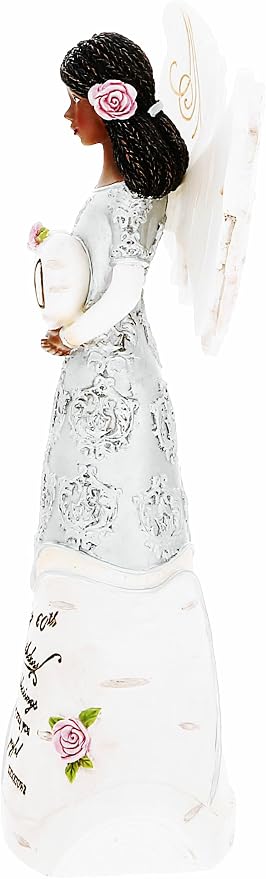 Pavilion Gift Company - Happy 60th Birthday - 6" Ebony African American Angel Figurine Religious Best Friend Bestie BFF God Jesus Lover Christian Christ Gift Present