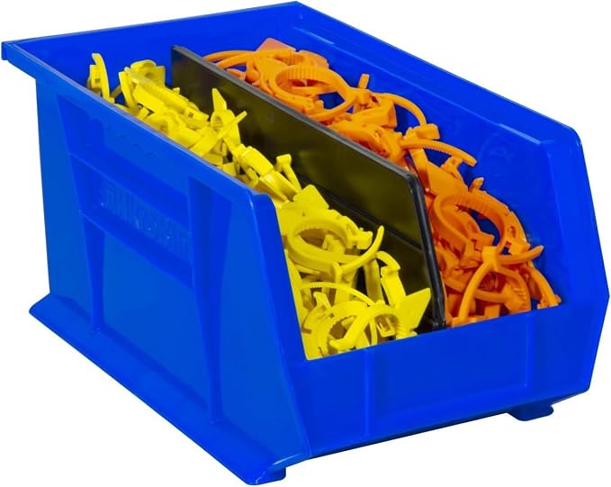 Akro-Mils 30240 AkroBins Plastic Storage Bins, 15"x8"x7", Blue, 12-Pack | Space-Saving Stackable Bins for Garage, Pantry, Craft Organization