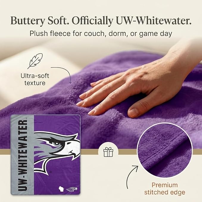 Pegasus Sports NCAA Wisconsin Whitewater Warhawks Endzone Ultra Soft Tailgate Throw