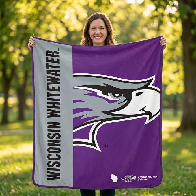 Pegasus Sports NCAA Wisconsin Whitewater Warhawks Endzone Ultra Soft Tailgate Throw