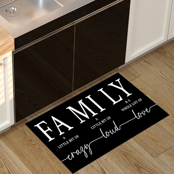 GUBIYU Black Area Rugs for Living Room Washable Rug for Bedroom Non Slip Backing Non Shedding Inspirational A Little Bit of Crazy Rugs for Home Office Decor Floor Carpet for Dining Room 23.6"x35.4"