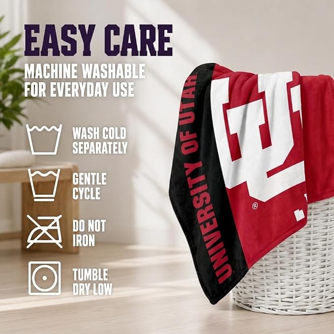 Proformance Home NCAA Utah Utes Endzone Ultra Soft Tailgate Throw