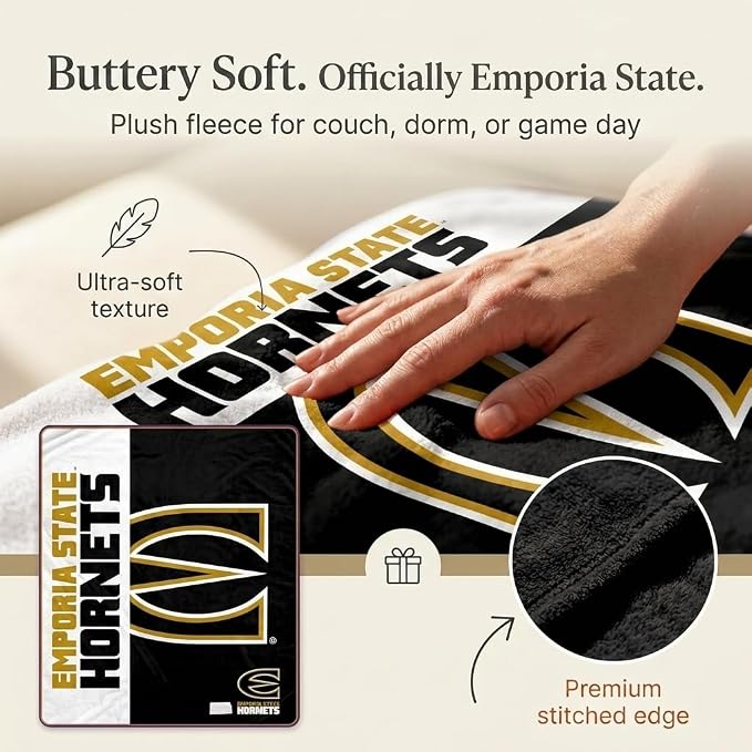 Pegasus Sports NCAA Emporia State Hornets Endzone Ultra Soft Tailgate Throw