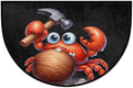 Funny Crabs Half Round Door Mat Non-Slip Semi Circle Rug Washable Half Moon Floor Rug Absorbent Bathroom Area Rugs for Outdoor Indoor Fireplace Mat Entryway Kitchen Decor Rugs
