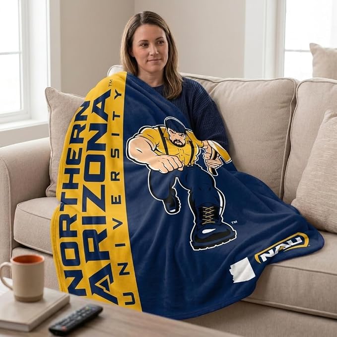 Proformance Home NCAA Northern Arizona Lumberjacks Endzone Ultra Soft Tailgate Throw