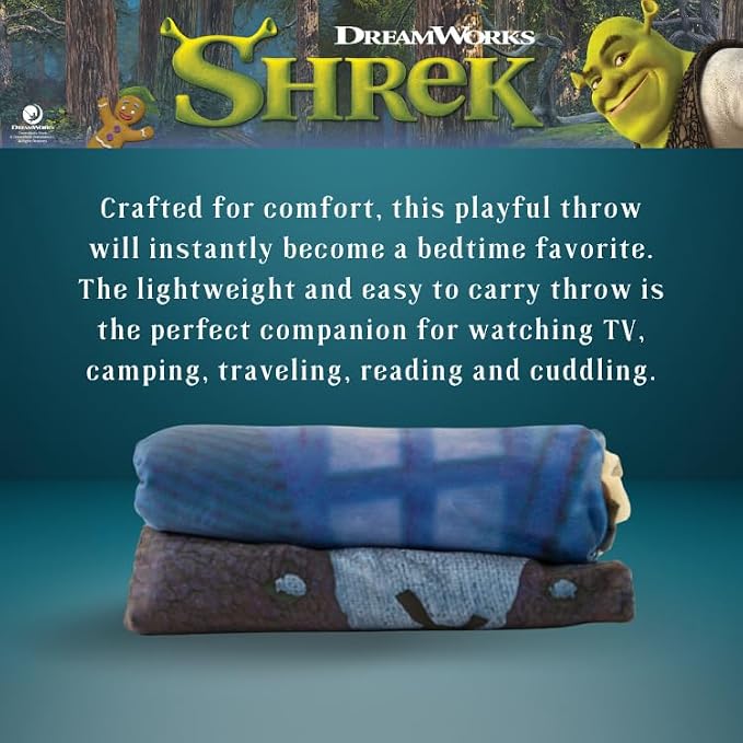 Collectibles Shrek Donkey Bedding Super Soft Micro Raschel Throw, 46 in x 60 in, (Officially Licensed Product) by Franco