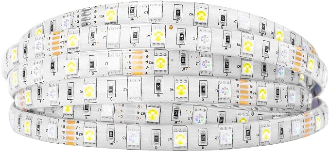 BTF-LIGHTING 5050 RGBW RGB+Cool White(6000K-7000K) 150RGB+150White LED Tape Light 5m 16.4ft 60LED/m Multi-Colored IP65 10mm Width FPCB DC12V for Bedroom Home Decoration(No Adapter or Controller)