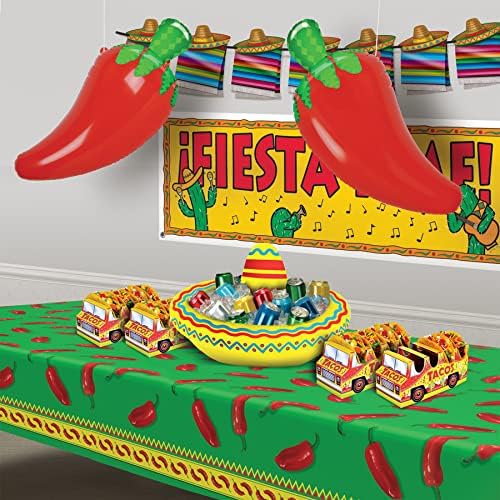 Beistle Chili Pepper Tablecovers, 54” x 108”, 2 Pieces – Plastic Table Cloth, Rectangular Tablecloth, Cinco De Mayo Tablecloth, Fiesta Party Decorations, Cinco De Mayo Decorations,Green/Red/Yellow - Image 5