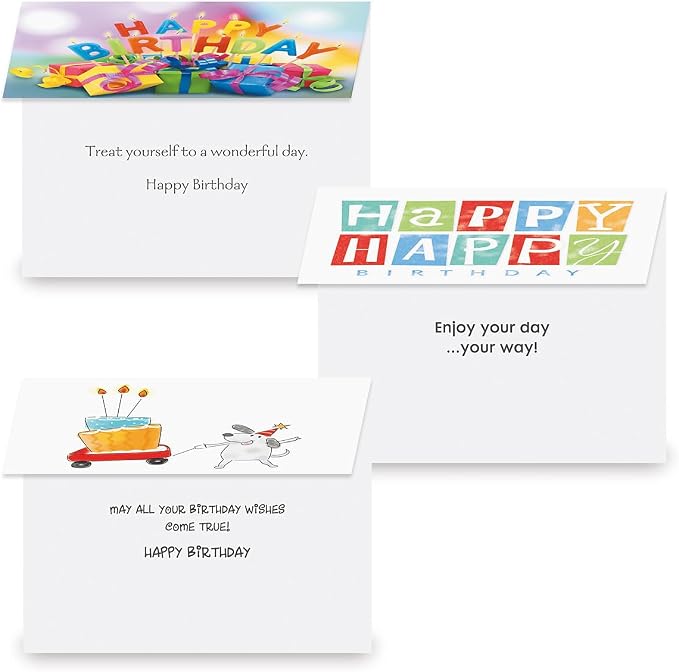 Current Mega Birthday Greeting Card Variety Value Pack – Set of 36 (18 Designs), Large 5 x 7 inches, Envelopes Included