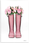 Stupell Industries 'Pink Peonies Bouquet Fashion Rainboots Chic Glam Florals', Wall Plaque Art, 13 x 19 Inches, Easy to Hang and Sturdy, Made in USA, by Amanda Greenwood | Stupell Industries | 13 x 19 Inches, Easy to Hang and Sturdy, Made in USA, by Am...